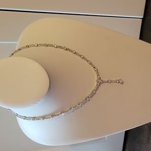 2/40 jewelry. Crystal and silver plated necklace